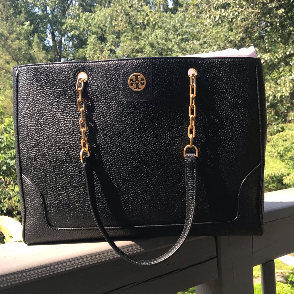 Sold!! NWT Tory Burch Black pebble leather tote - Picture 7 of 7